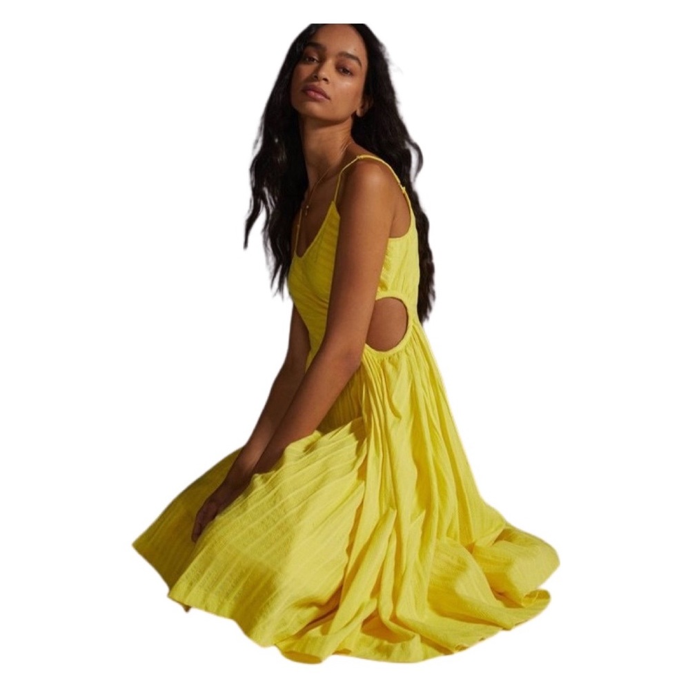 NWT Plenty By Tracy Reece Yellow Sharkbite Dress